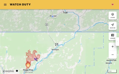 Hope fire map